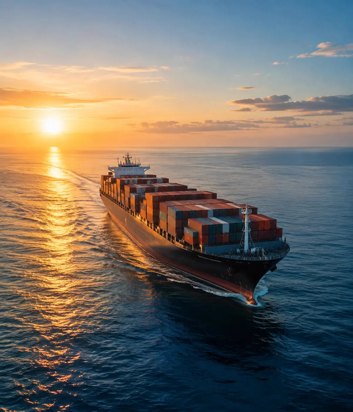 Container ship at sea